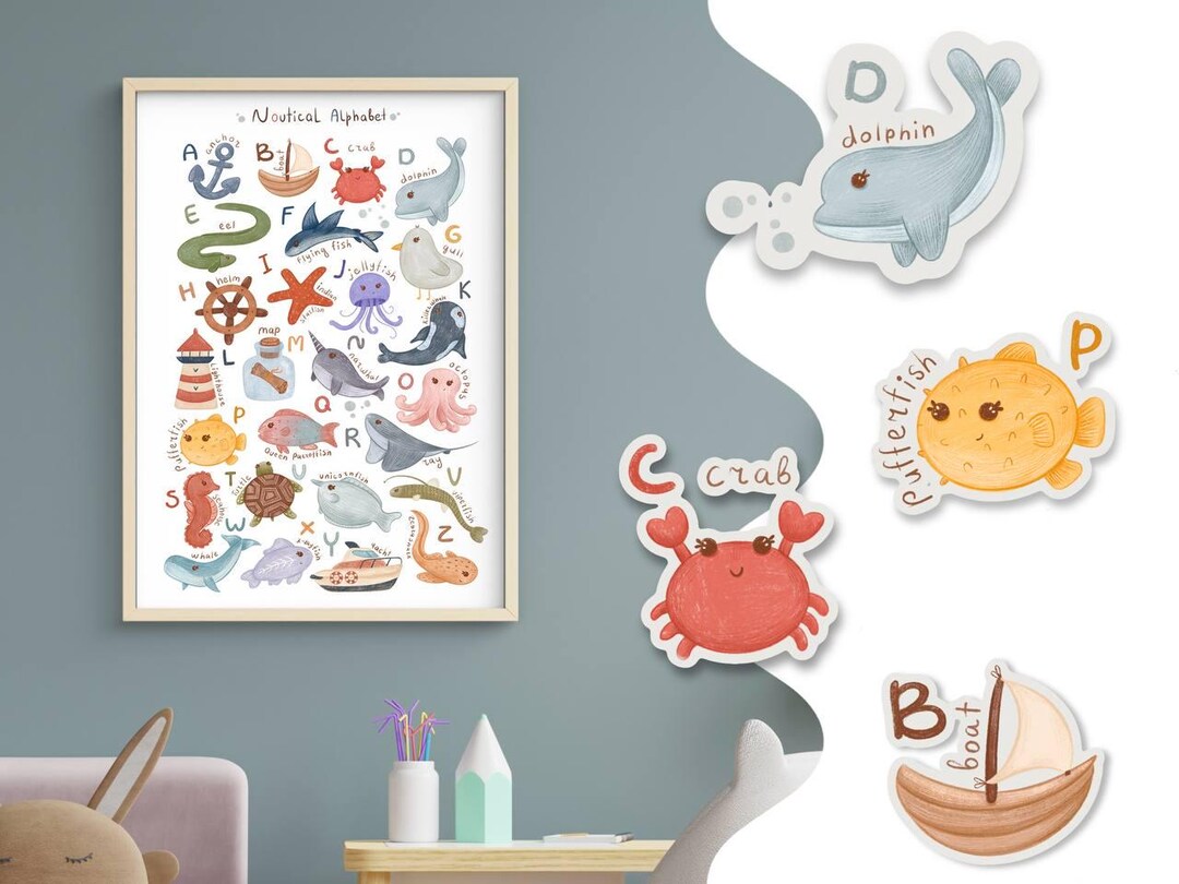 Underwater Alphabet – Printable Kids Poster - Etsy