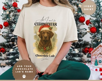 Gepersonaliseerde chocolade labrador kerstshirt: comfortabele kleuren hond moeder cadeau