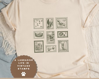 Camisa vintage Labrador Stamp Comfort Colors: presente para mãe de cachorro