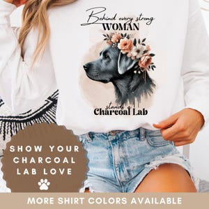 Charcoal Labrador Sweatshirt: Floral Dog Mom Pullover