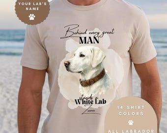 Camisa blanca personalizada para papá de labrador: Regalo de labrador con colores cómodos