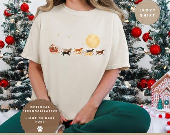 Christmas Dog Mom T-Shirt: Santa's Labrador Sleigh - Comfort Colors Tee