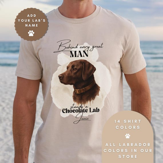 Personalized Chocolate Lab Dad Shirt Comfort Colors Tee
