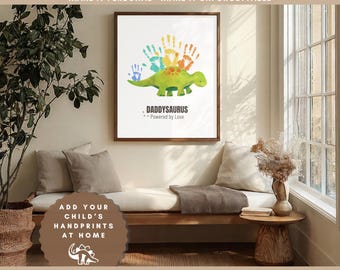 Dinosaur Handprint Art – Personalized Father's Day Gift (Digital Download)