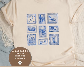 Camisa vintage Labrador Stamp Comfort Colors: presente para mãe de cachorro