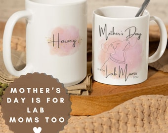 Taza personalizada para mamá de labrador: taza de café con acuarela para mamá de perro