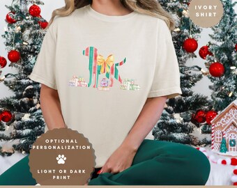 Labrador Weihnachts-Shirt: Komfort Farben Hundeliebhaber T-Shirt (optional mit Personalisierung)