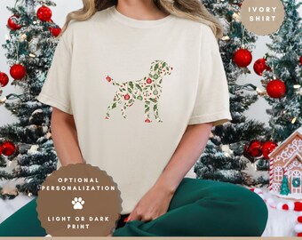 Personalisiertes Holly Labrador Weihnachts-Shirt: Komfort Farben Hundeliebhaber T-Shirt