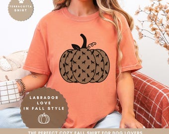 Camiseta de calabaza para labrador: camiseta acogedora y cómoda con colores para mamás de perros
