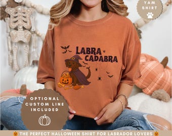 Chocolate Labrador Halloween Shirt: Labracadabra Dog Lover Tee, Personalized Spooky Season Gift