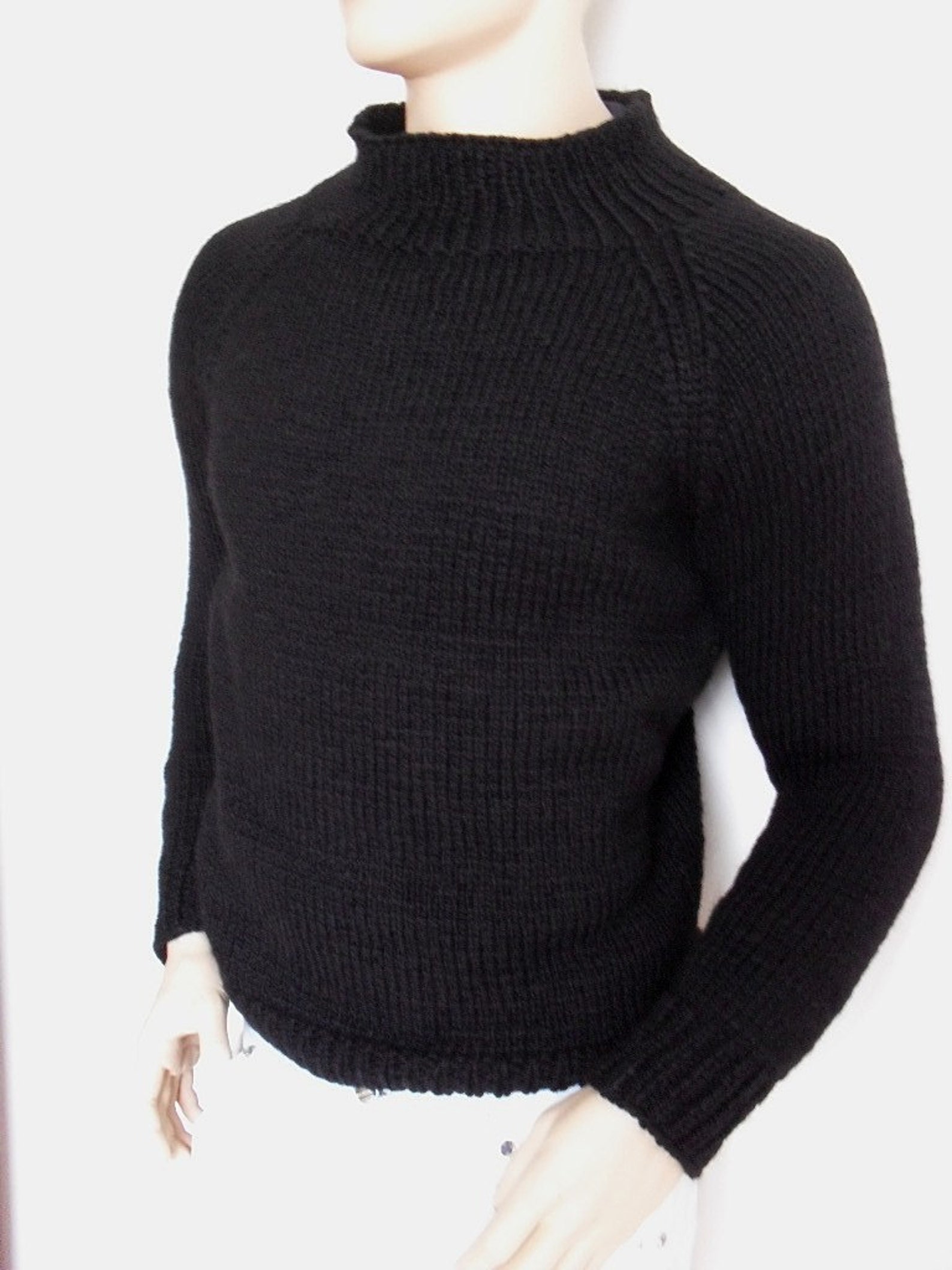 Mens Sweater Black Ski Sweater Unisex Knit Alpaca and Wool Sweater - Etsy