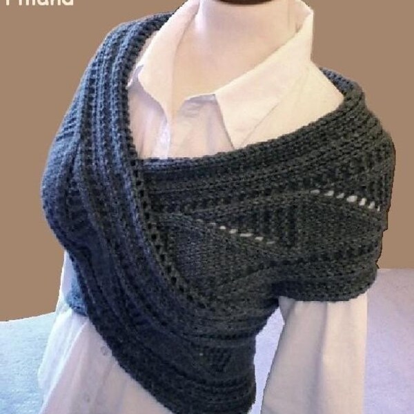 PDF Pattern ORIGINAL DESIGN  by Pilland-Horizontal shoulder/ back/ neck/ warmer scarf sweater