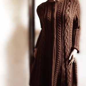 Hand Knit Wool Cable Sweater Coat Cable Knit Sweater Many Colors ...