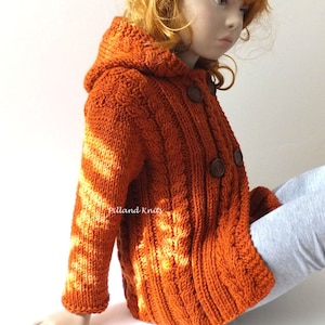 Sudadera con capucha de punto para niños pequeños, chaqueta de punto de cable, abrigo para niños, muchos colores disponibles imagen 2