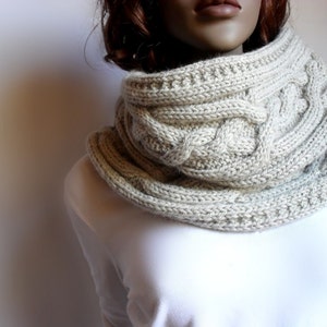 Hand Knit Vest Cable Knit Womens Sweater Knit Cowl, Many colors available image 3