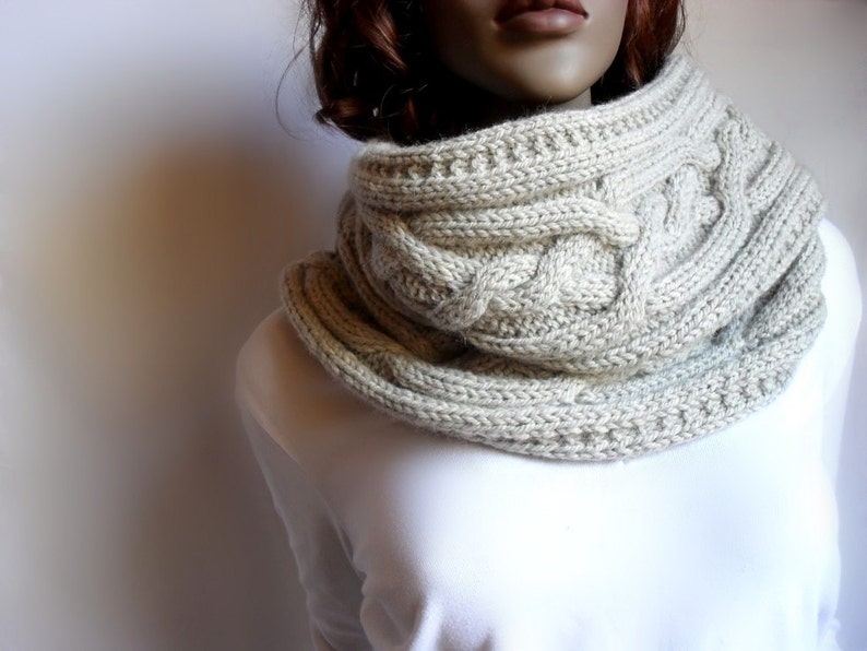 Hand Knit Vest Cable Knit Womens Sweater Knit Cowl, Many colors available image 3