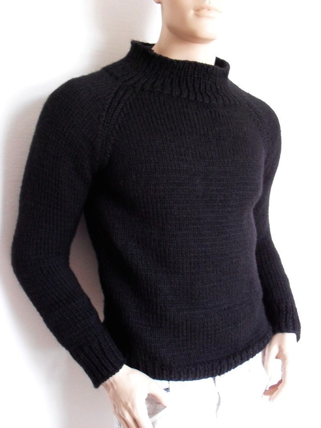 Mens Sweater Black Ski Sweater Unisex Knit Alpaca and Wool Sweater - Etsy