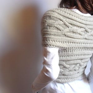 Hand Knit Vest Cable Knit Womens Sweater Knit Cowl, Many colors available image 4