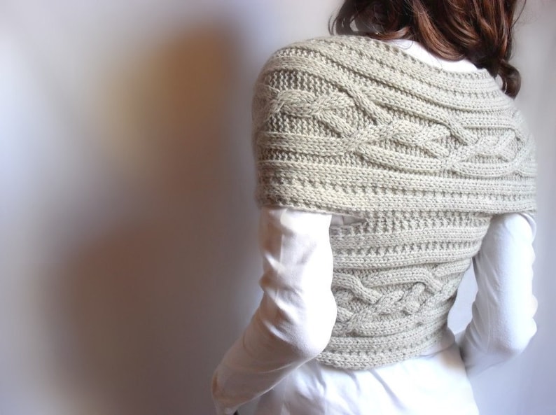Hand Knit Vest Cable Knit Womens Sweater Knit Cowl, Many colors available image 4