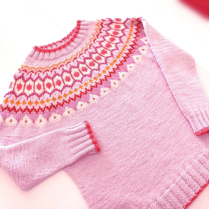 Fire Isle Knit Multicolor Round Joke Sweater Handmade Pullover Pilland Knits Natural Fiber Sweater Purple Knit Sweater Custom Color Knitwear