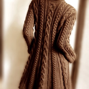 Hand Knit Wool Cable Sweater Coat Cable Knit Sweater Many Colors Available