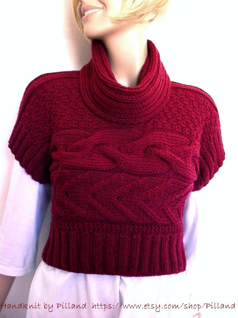 Hand Knit Red Sweater Knit Women's Vest Women's Etsy