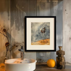 Fine Art Print, Poster "The Little Boat who waits for the sea to come back", 20x26 cm