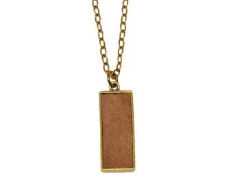 Tan Suede Pendant Necklace