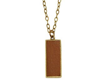 Tan Leather Pendant Necklace