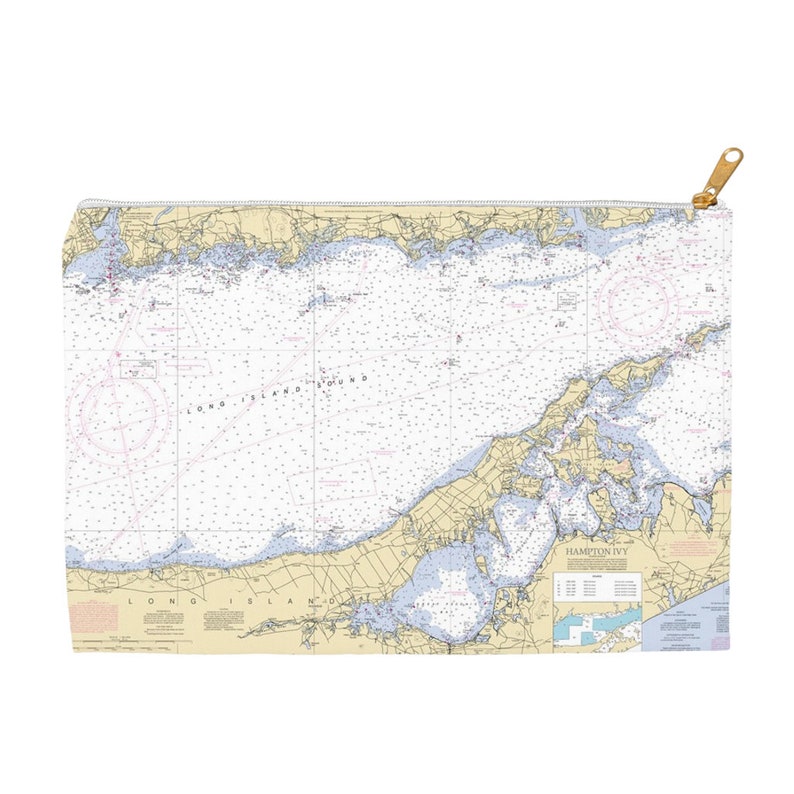 Long Island Sound Nautical Chart Travel Bag