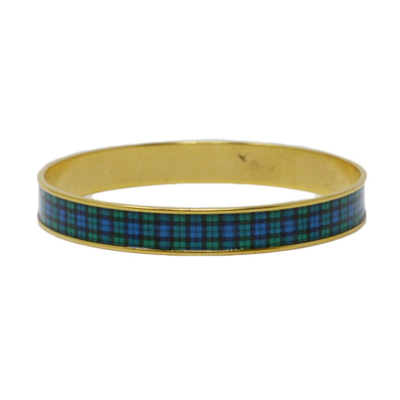 Black Watch Plaid Bangle Bracelet image 1