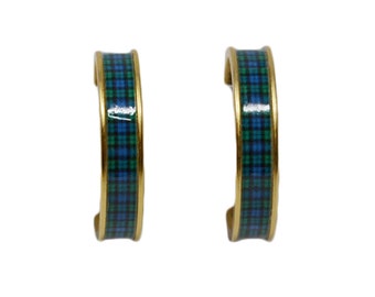 Black Watch Plaid Hoop Earrings