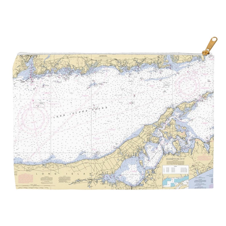 Long Island Sound Nautical Chart Travel Bag