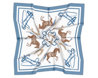 Amore Dei Cavalli Equestrian Satin Square Scarf