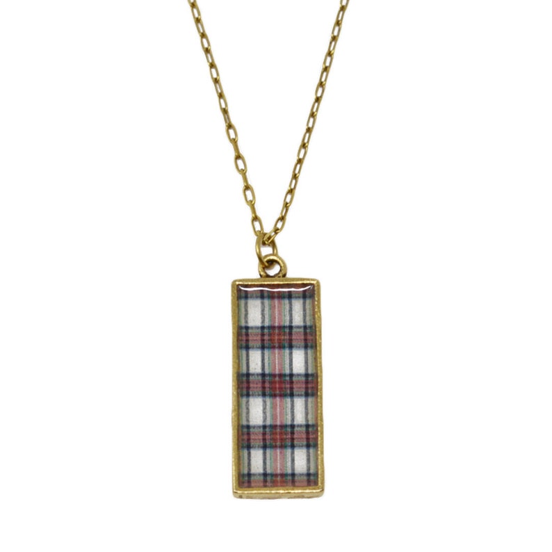 Stewart Plaid Pendant Necklace image 1