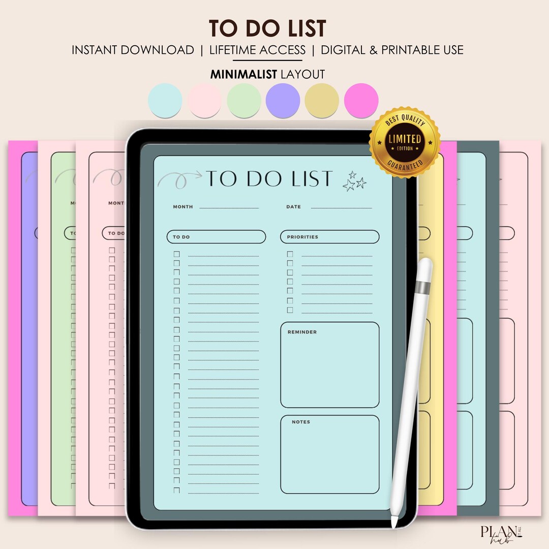 Pastel To-do List Checklist, A4 Task Planner (digital Download) - Etsy