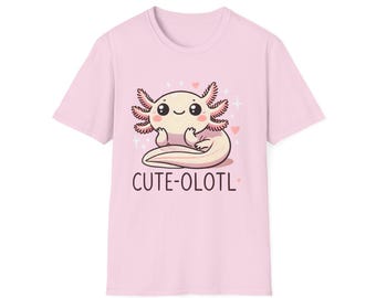 Cute Axolotl T-Shirt - Adorable Unisex Tee for Animal Lovers, Ideal Gift for Birthdays, Fun Party Wear, Cute Fashion Statement