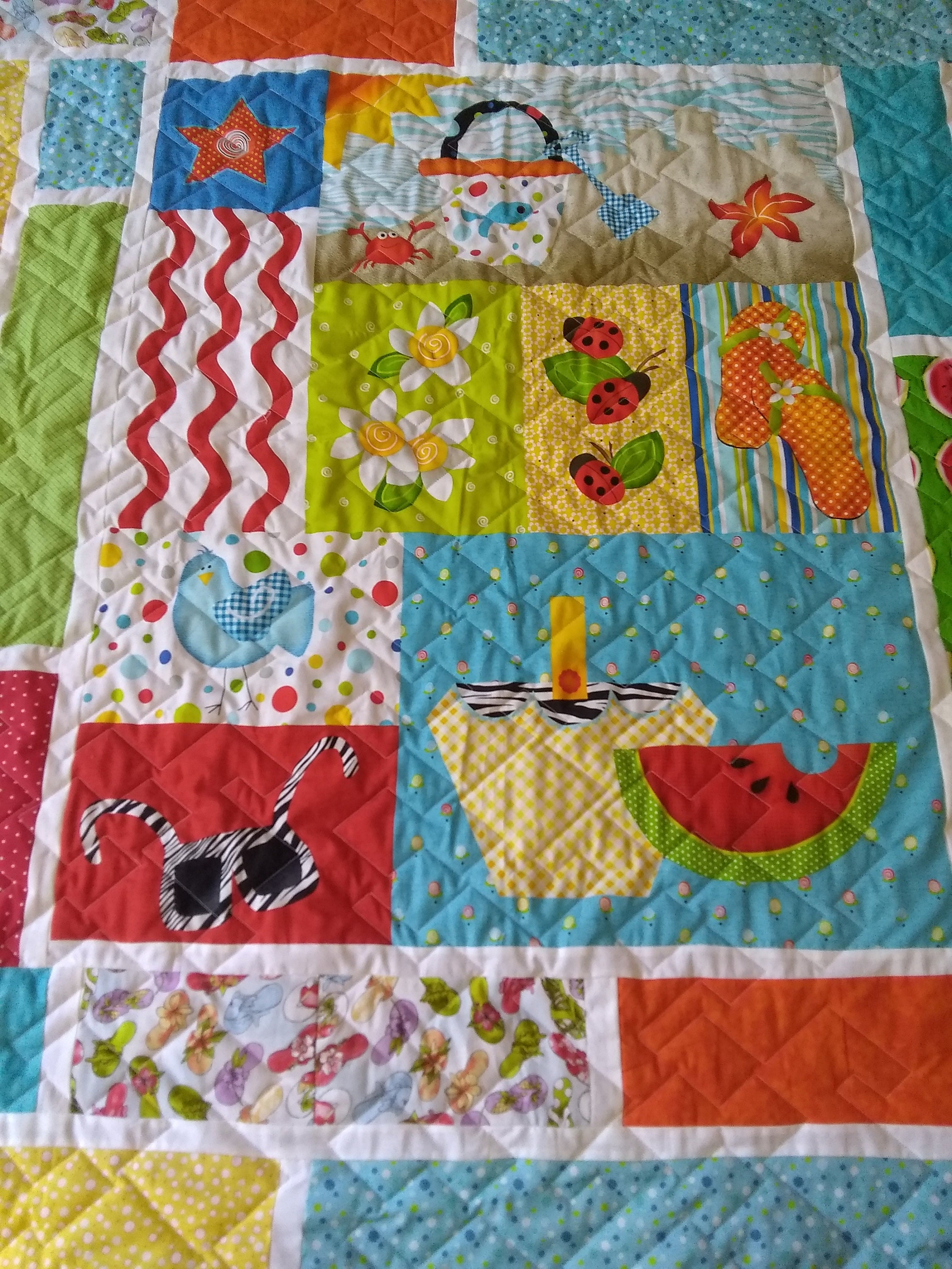Flip Flops to Watermelon Picnic Throw Quilt Etsy UK