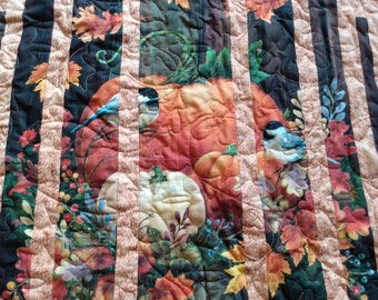 Fall leaves and pumpkin throw
