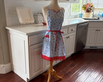 Cherry pie- Women's Retro Modern Kitchen Apron - Aprons for Women by 4RetroSisters