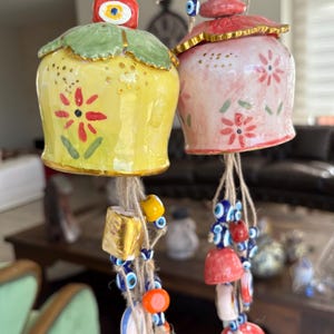 Wind Chimes - Bell Chimes, Window Front with Flower Figures & Giftable - Patio Decoration hanging bells