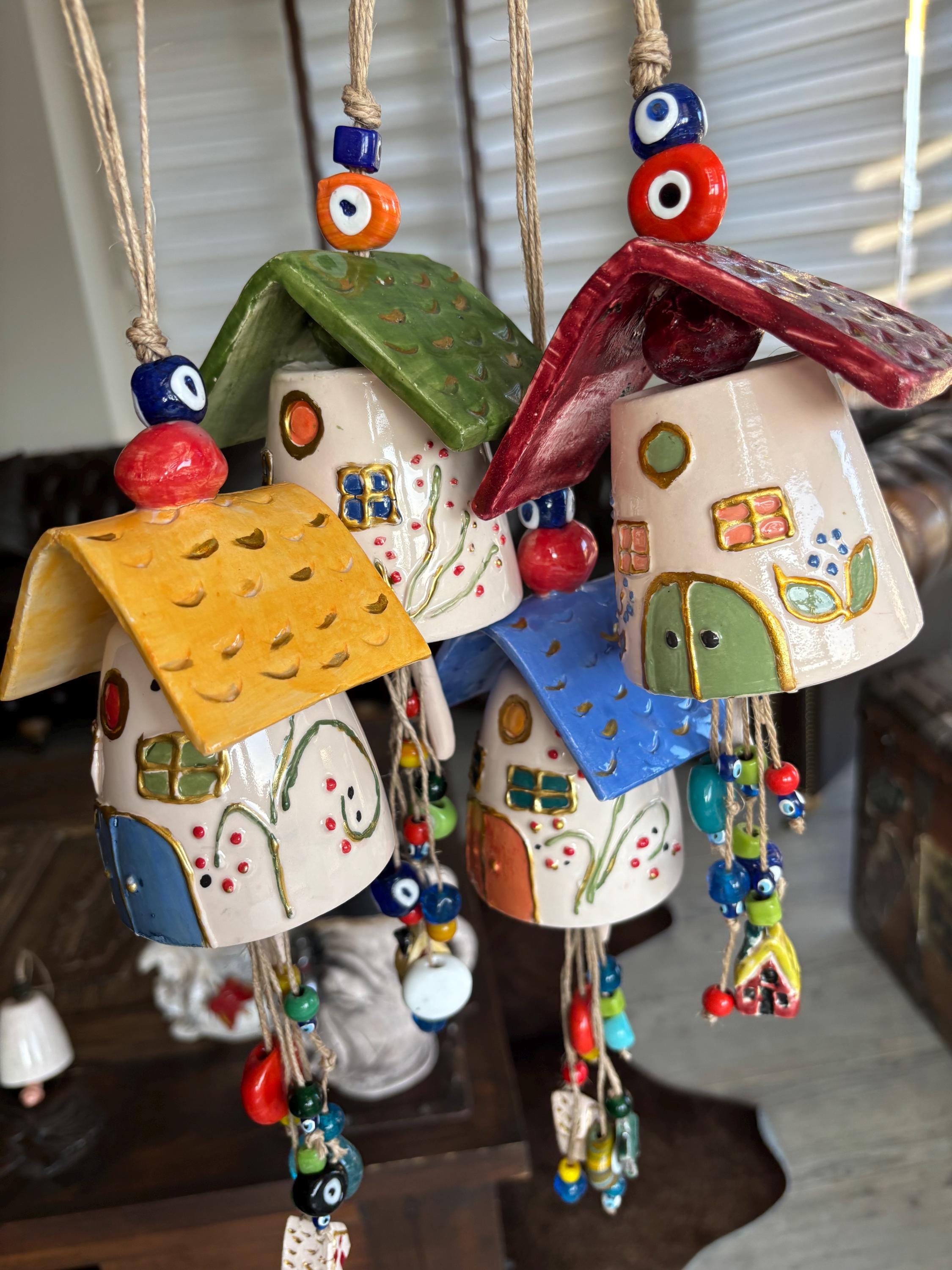 ベル 手作り瑪瑙 スライス風鈴 吊り下げ リビングルーム 装飾記念チャイム