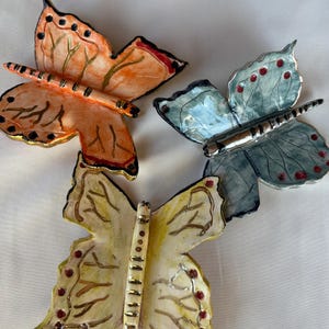 Handmade Ceramic Butterfly Wall Art: Glossy Home Decor