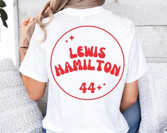 Camiseta de carreras de F1 de Lewis Hamilton, camiseta de Ferrari F1, camiseta de Fórmula 1, Scuderia Ferrari, artículos de Ferrari F1, artículos de Hamilton F1