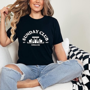 Sunday Club Formula One T-Shirt White Logo, Formula 1 Shirt, F1 Merch, Formula One Clothes, F1 Racing Shirt, Formula 1 Tee