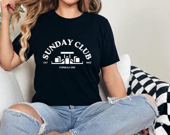 Sunday Club Formula One T-Shirt White Logo, Formula 1 Shirt, F1 Merch, Formula One Clothes, F1 Racing Shirt, Formula 1 Tee