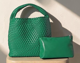COACH Gallery Tote Purse Emerald Green Discontinued Large Sized