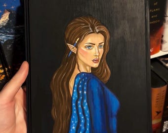 Hello Feyre, Darling. ACOTAR painting gouache on wood.