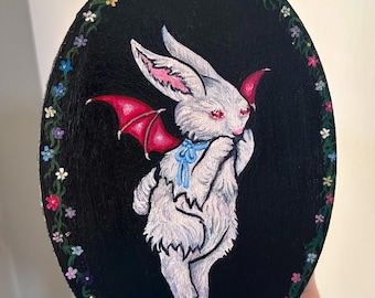 Miniature Painting: Spooky Springtime Beltane Bunny Art
