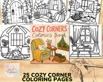 Bold And Easy Cozy Corner Coloring pages, coco wyo Cozy Corner, coco wyo coloring pages, coco wyo coloring book, Coloring Book 25 pages